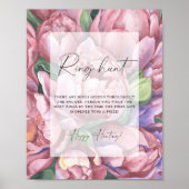 Poster Peony roses - Ring chasse nuptiale jeu de douche (Devant)