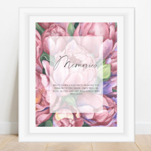 Poster Peony roses - souvenirs avec la mariée