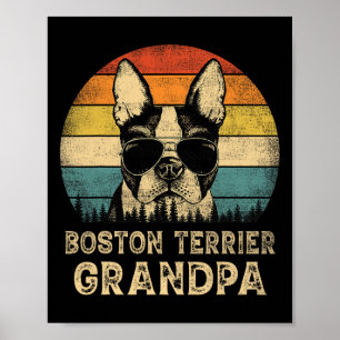 Poster Pépé Terrier de Boston vintage pour amateurs de ch