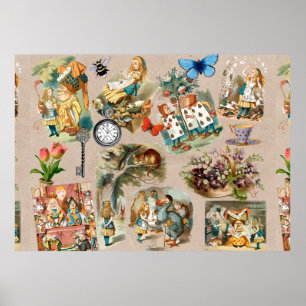 Poster Pépinière Alice Colorée 1800 Classique Wonderland