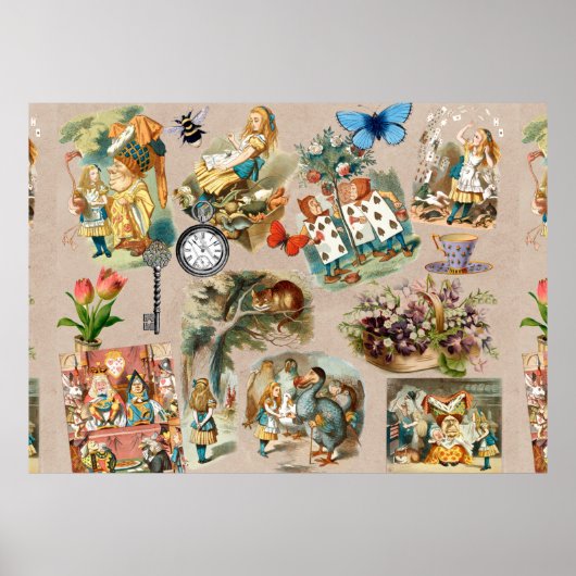 Poster Pépinière Alice Colorée 1800 Classique Wonderland (Devant)