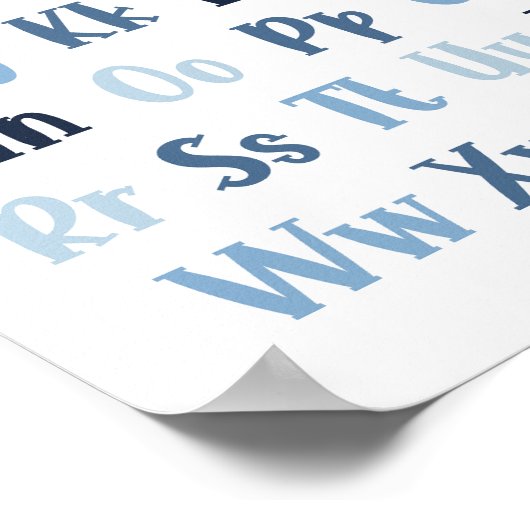 Poster Pépinière Alphabet Bleu (Coin)