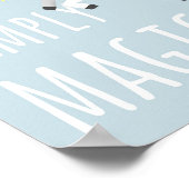 Poster Pépinière Bleue Enfantine Licorne Magique Mignonne (Coin)