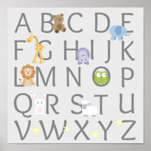 Poster Pépinière d'alphabet animal
