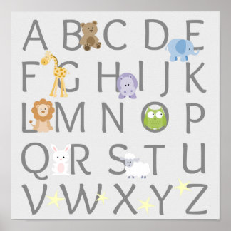 Poster Pépinière d'alphabet animal