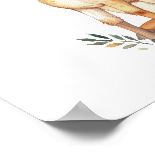 Poster Pépinière d'aquarelle de cerf de bébé Imprimer num (Coin)