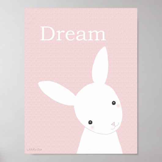 Poster Pépinière d'art Imprimer chouette lapine fille Pép (Devant)