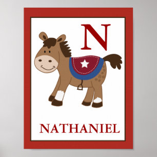 Poster Pépinière de cheval à thème occidental Imprimer