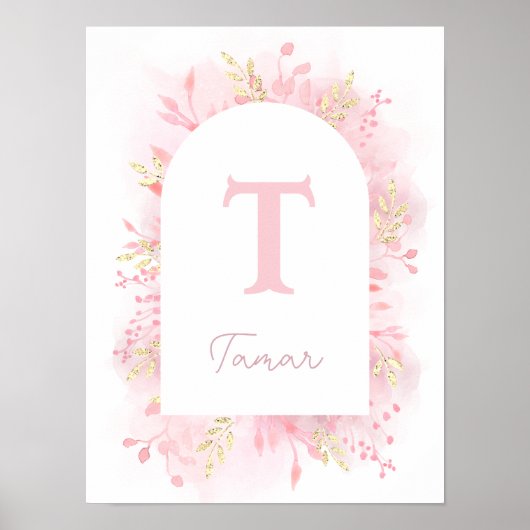 Poster pépinière de feuillage rose (Devant)