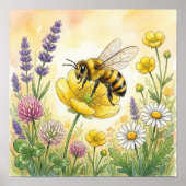 Poster Pépinière de minuscules insectes abeilles (Devant)