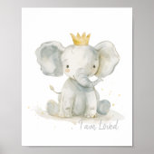 Poster Pépinière d'éléphants aquarelle (Devant)