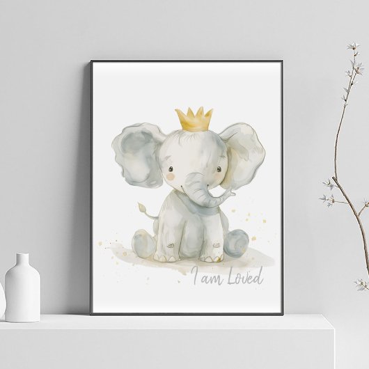 Poster Pépinière d'éléphants aquarelle