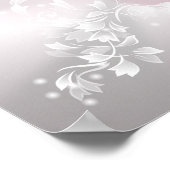 Poster Pépinière d'Imaginaire floral blanc gris (Coin)