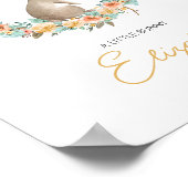 Poster Pépinière moderne Nom du bébé Lapin Bois Mur Art (Coin)