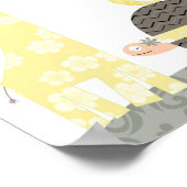 Poster Pépinière murale (alphabets de tortues girafes) (Coin)