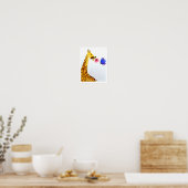 Poster Pépinière murale art_ Aquarelle Giraffe & papillon (Cuisine)