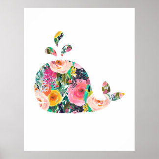 Poster Pépinière murale de baleine