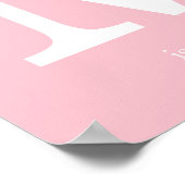 Poster Pépinière rose bébé Monogramme (Coin)