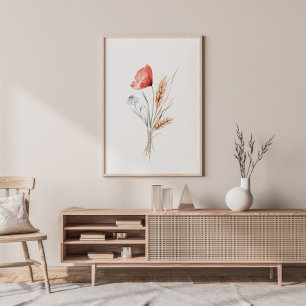 Poster Pépites d'aquarelle et fleurs sauvages