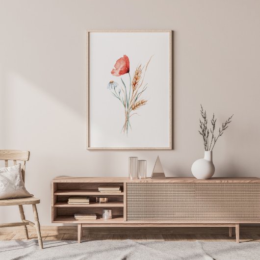 Poster Pépites d'aquarelle et fleurs sauvages