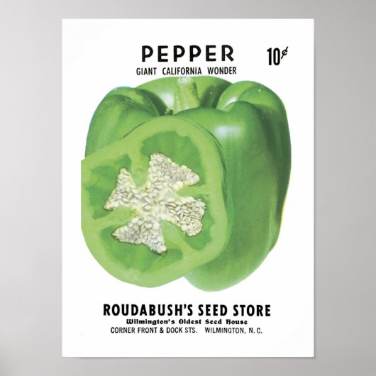 Poster Pepper Vintage Seed Packet (Devant)