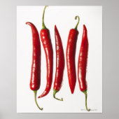Poster Peppers chili dans une rangée (Devant)