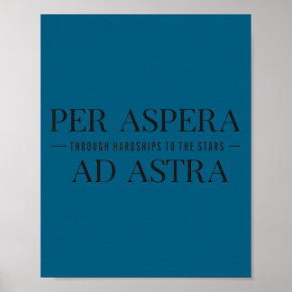 Poster Per Aspera Ad Astra Insrational Latin Quotes Motiv
