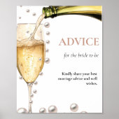 Poster Perals & Prosecco nuptiale perle de douche Signal (Devant)