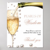 Poster Perals & Prosecco nuptiale perle de sagesse (Devant)