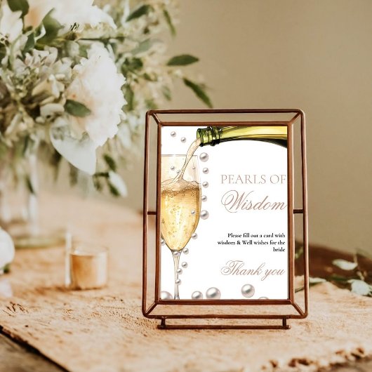 Poster Perals & Prosecco nuptiale perle de sagesse