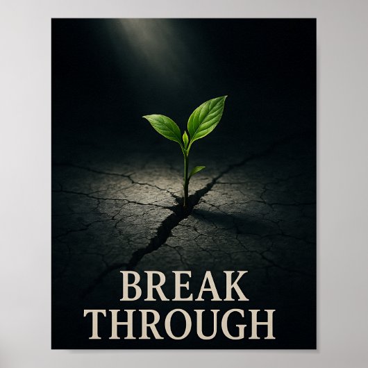 Poster Percée de la croissance de la plantule de motivati (Devant)