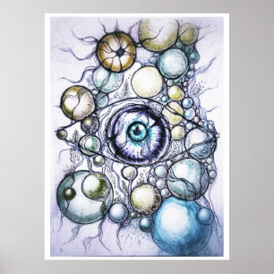 Poster Perception oculaire neurographique abstraite