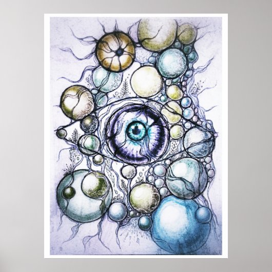 Poster Perception oculaire neurographique abstraite (Devant)