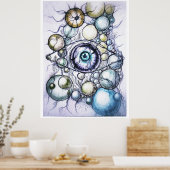 Poster Perception oculaire neurographique abstraite (Cuisine)