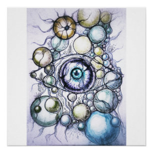 Poster Perception oculaire neurographique abstraite