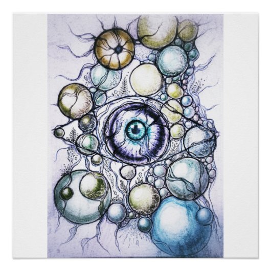 Poster Perception oculaire neurographique abstraite (Devant)