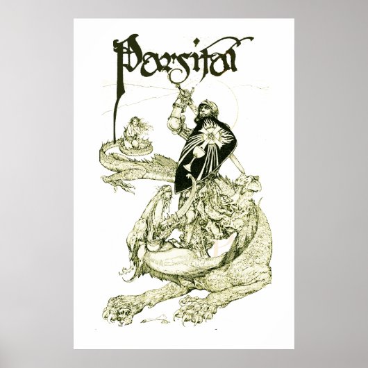 Poster PERCEVAL COMBAT LE DRAGON,QUÊTE SAINT GRAAL Fantas (Devant)