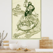 Poster PERCEVAL COMBATTRE DRAGON, QUEST SAINT-GRAIL Imagi (Cuisine)