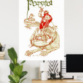 Poster PERCEVAL DRAGON DE COMBAT, QUÊTE SAINT GRAAL Fanta (Bureau à domicile)