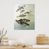 Poster perche jaune doré et toile de brochet (Cuisine)