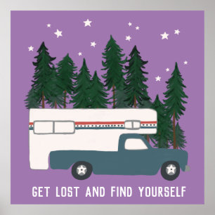Poster PERDEZ-VOUS ET TROUVEZ VOUS-MÊME Camper RVing