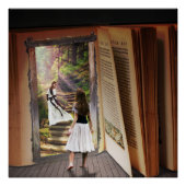 Poster Perdre dans l'imagination en lisant un livre (Devant)