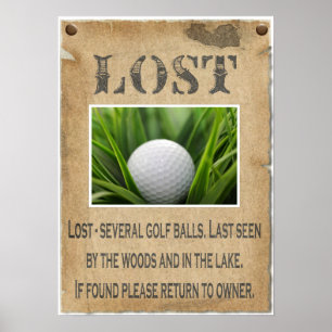 Poster PERDU - boule de golf