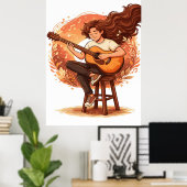 Poster Perdu dans l'esthétique décontractée du joueur de (Bureau à domicile)