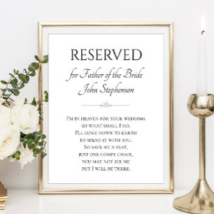 Poster Père de la mariée Je suis en mémoire de mariage cé