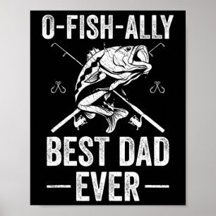 Poster Père drôle poisson B pêche papa