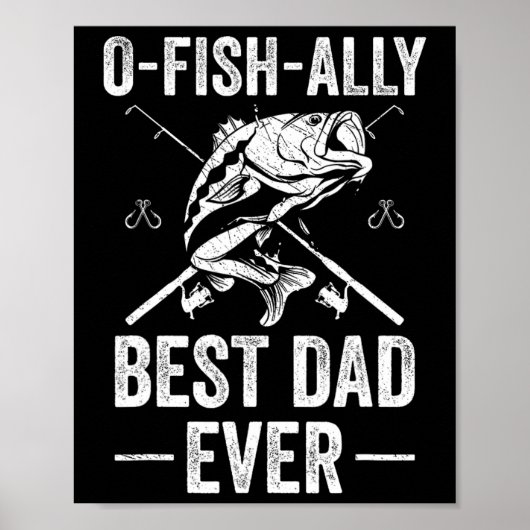 Poster Père drôle poisson B pêche papa (Devant)