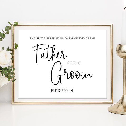 Poster Père du Mariage commémoratif du siège réservé de l