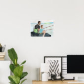 Poster Père et Fils Pêchant (Bureau à domicile)