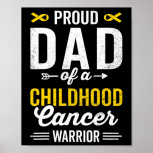 Poster Père fier d'un enfant guerrier du cancer Survivant